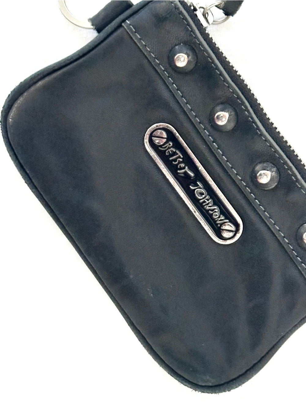 Betsey Johnson Vintage Leather Studded Coin Purse in Black - Picture 7 of 9